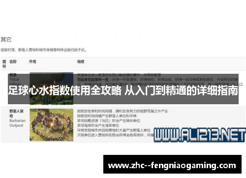 足球心水指数使用全攻略 从入门到精通的详细指南 足球心水指数使用全攻略 从入门到精通的详细指南